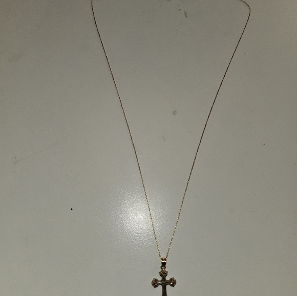Crucifix Necklace 10K Two-Tone Gold - Picture 5 of 7